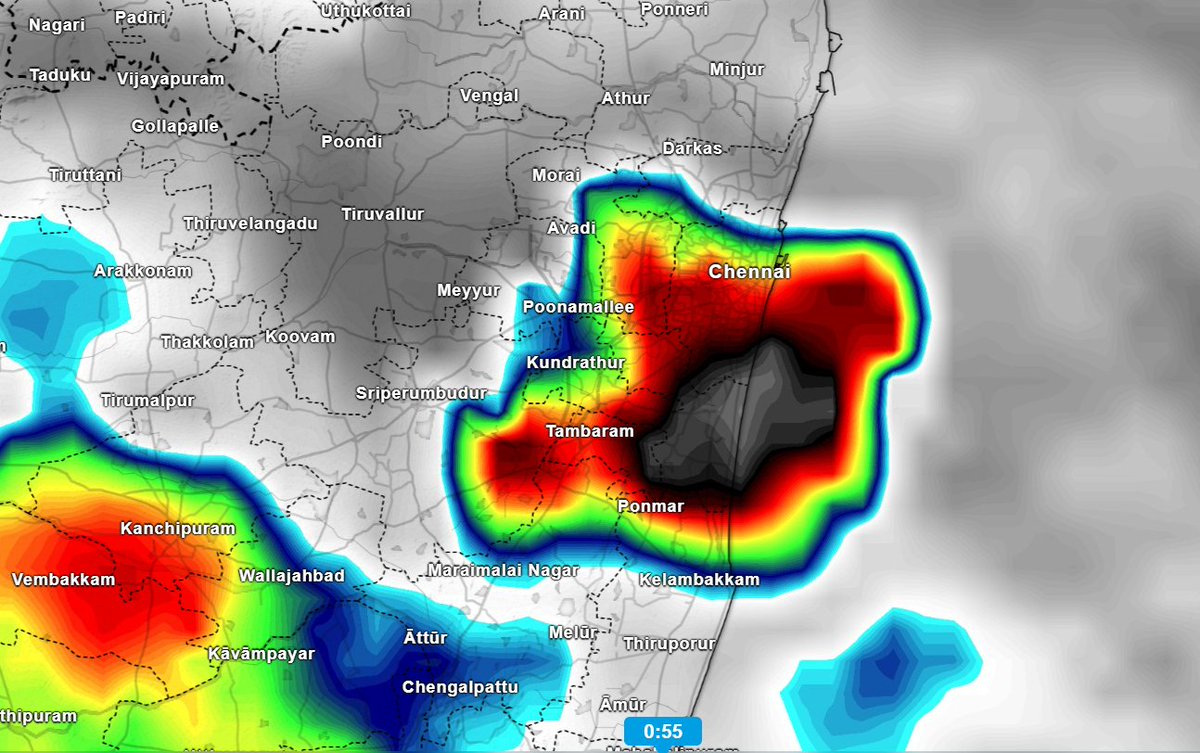praddy06's tweet photo. Atlast some parts of Chennai join rain party. South chennai is getting very good storm. Shollinganallur is racing towards half century in no time. Looks like storm blooming there. https://t.co/2wSW8nlecC
