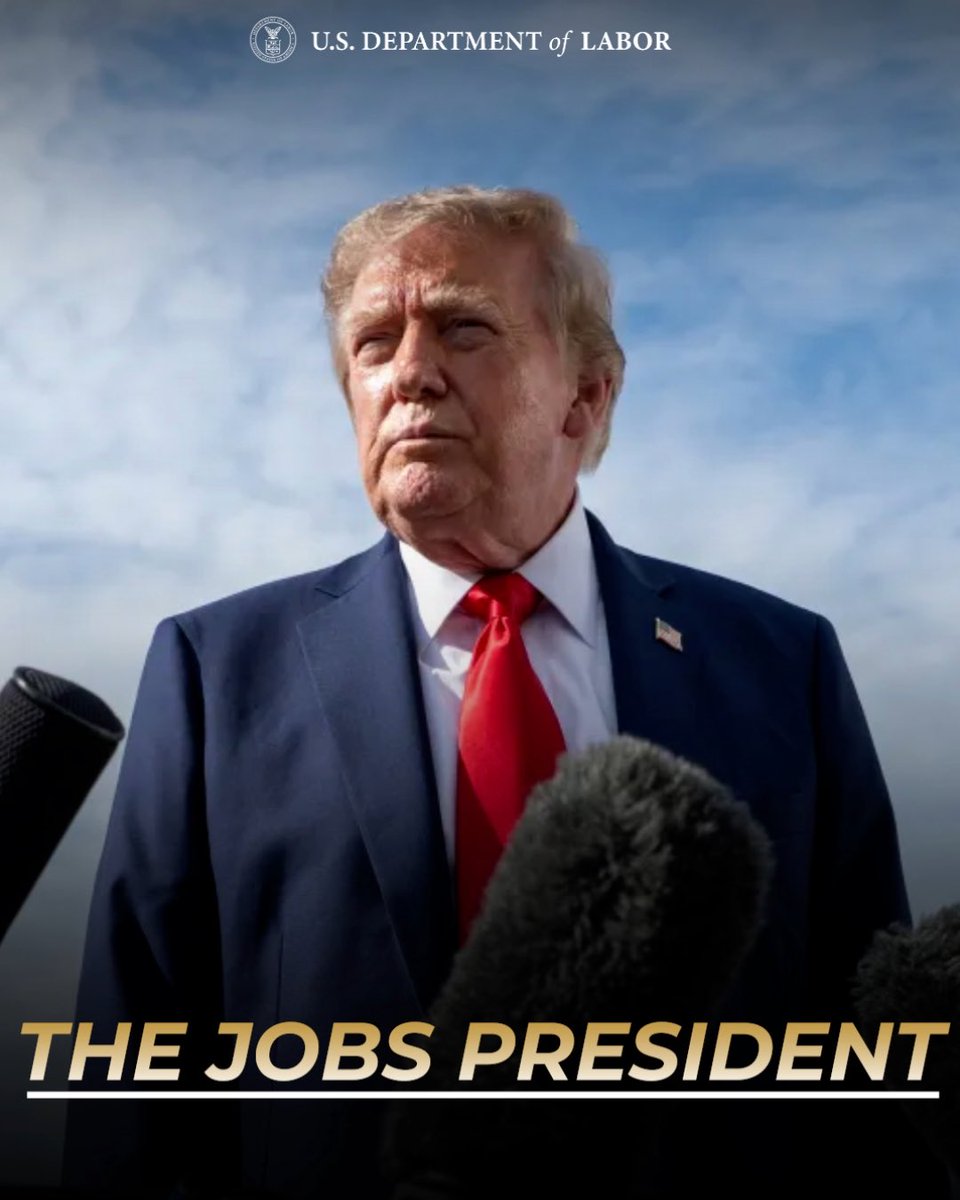 USDOL's tweet photo. No president in history has done more for the American Worker than @POTUS 🇺🇸 https://t.co/59FX57ZfFu