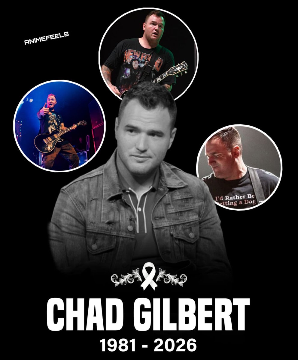 animefeelsx_'s tweet photo. We lost another legend today. 🥹

Chad Gilbert, founding guitarist, songwriter, and backing vocalist of New Found Glory, has passed away at the age of 45.

Gilbert helped shape the sound of pop-punk for nearly three decades with New Found Glory, known for songs like “My Friends Over You,” “All Downhill From Here,” “Hit or Miss,” and “Vicious Love.”

He was also the former vocalist of Shai Hulud and a respected producer who worked with bands including A Day to Remember.

Chad passed away peacefully in his sleep on September 20, 2026. His wife, Lisa Cimorelli, and New Found Glory confirmed his passing. He was surrounded by loved ones, with his wife and mother by his side.

His music, songwriting, and influence on the pop-punk community will never be forgotten.

Rest in peace, Chad Gilbert. 🕊️