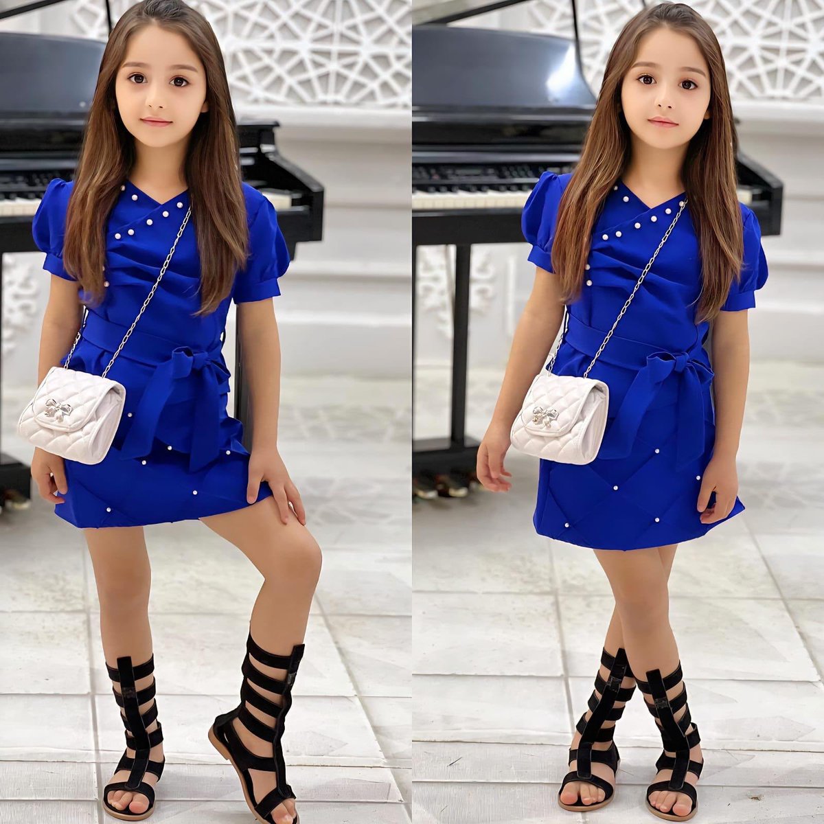 WUILMENX1's tweet photo. Elegant girls’ pearl-detail dress with belt, perfect for parties and special occasions. Sizes available from 3 to 10 years. DM to order. https://t.co/SNbzeUzckx