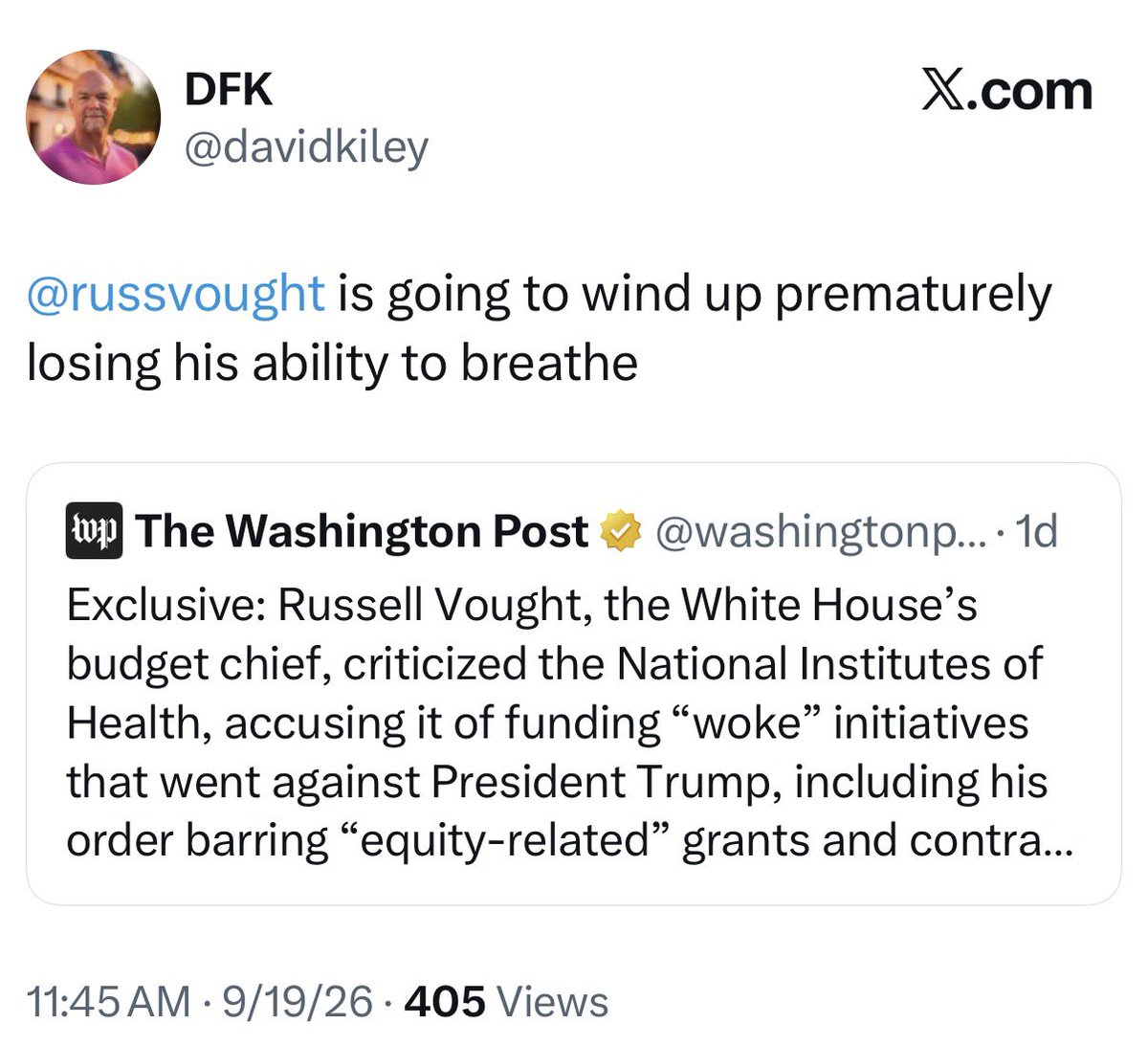 libsoftiktok's tweet photo. Hi @FBI, this looks like a threat against OMB Director Russ Vought https://t.co/sJWhkAQCmq
