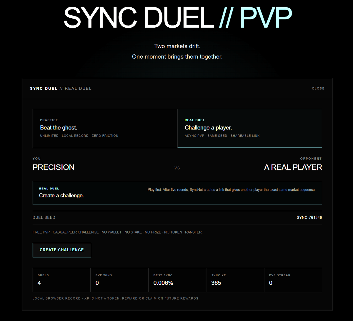 sync_on_par's tweet photo. We just pushed another $SYNC update.

SYNC Duel is no longer just practice: challenge someone, send them your link, and they play the exact same 5-round sequence. Best timing wins.

Launcher. Connected projects. $SYNCAT. PvP.

Where does all this building lead?

Are we in $SYNC? https://t.co/IUtakzFlna
