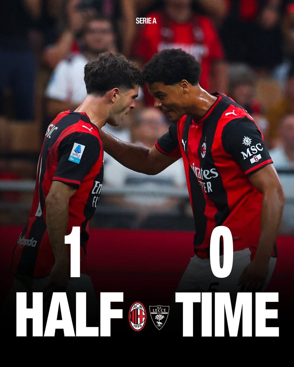 milanfansbh's tweet photo. - 📢 صافرة نهاية :

( الشوط الأول )

- ⚫️🔴ميلان ⚽️🥅1️⃣ :
- ⁠🔵🟡 ليتشي ⚽️🥅0️⃣ :

- #الدوري_🇮🇹الإيطالي
- ⁠#الجولة_ال5️⃣
- ⁠#الملعب_🏟️السانسيرو
- ⁠#⚫️🔴ميلان_🔵🟡ليتشي https://t.co/Aeh3w0dH2d