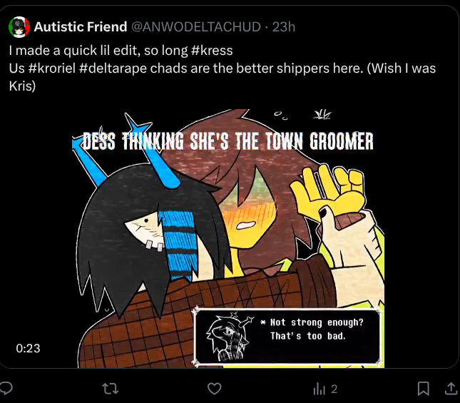 EmployedVessel's tweet photo. //LET ME GO BACK TO CHAPTER 2 ERA DELTARUNE I CAN'T TAKE THIS ANYMORE. https://t.co/at6T5QLNAv