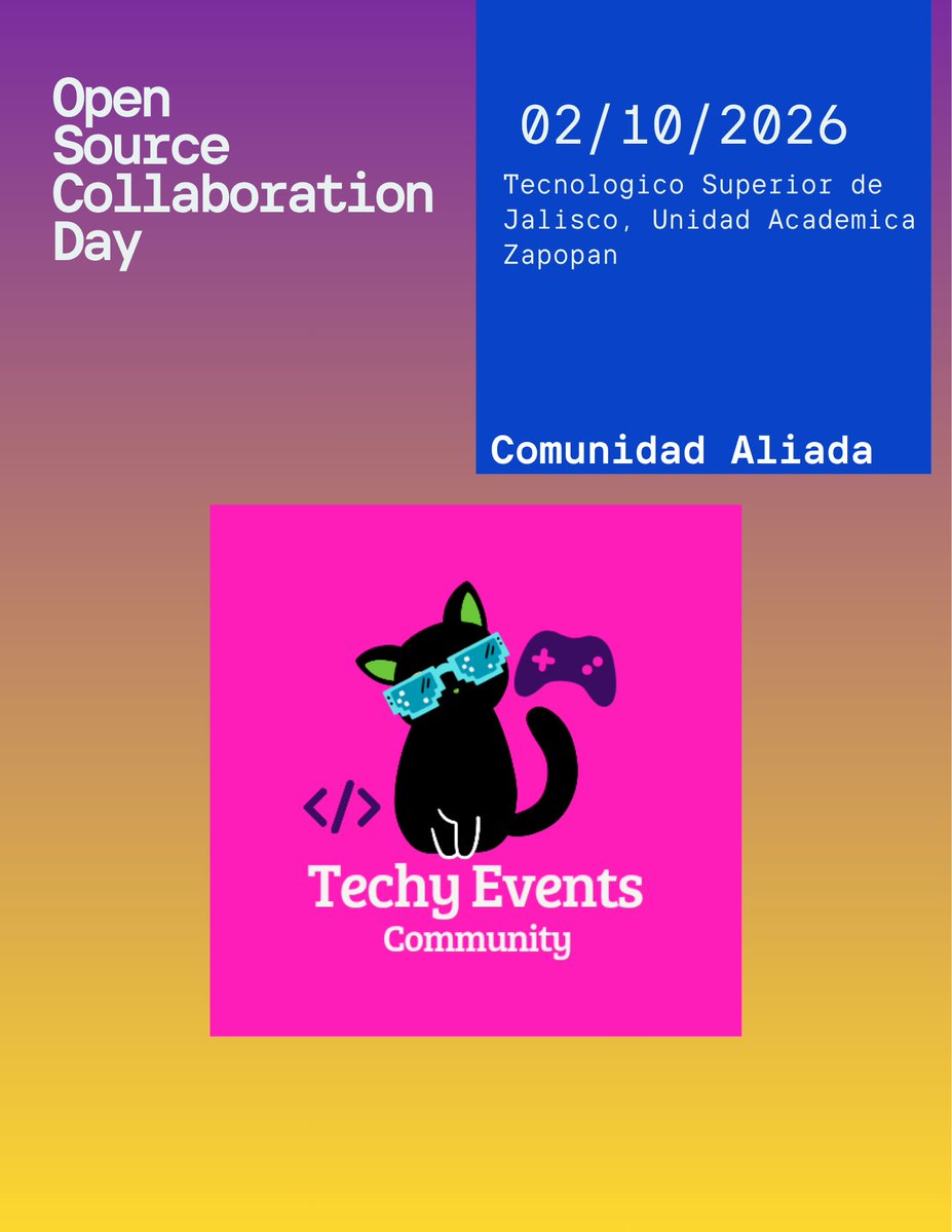 lnxzpn's tweet photo. Le damos la bienvenida a Techy Events
Son la comunidad que fomenta el uso de nuevas tecnologías, impulsan a emprendedores, estudiantes y comunidades en crecimiento.
¡Nos vemos el 2 de Octubre!
#OpenSource #SoftwareLibre #Zapopan #GDL #Mobile https://t.co/weiYqZexZD