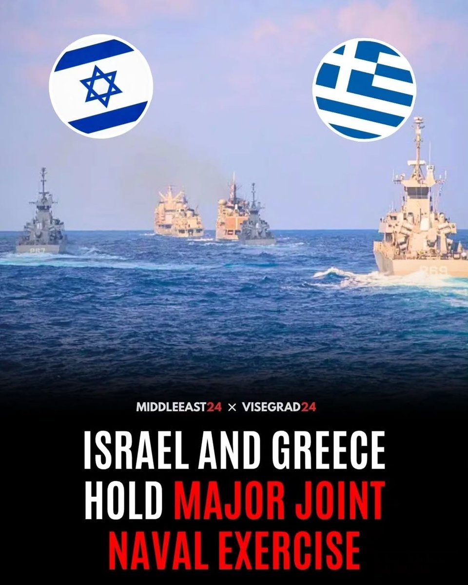MiddleEast_24's tweet photo. 🇬🇷🇮🇱 The Israeli and Greek navies conducted a joint exercise in the eastern Mediterranean involving two Israeli missile boats and two Greek frigates. The forces trained to identify and counter maritime threats conduct search-and-rescue operations and respond to emergency scenarios.

Personnel were also exchanged between Israeli and Greek vessels to improve interoperability and share operational experience. The joint exercise is being conducted amid heightened tensions involving Turkey, although the stated purpose was strengthening bilateral naval cooperation and readiness.