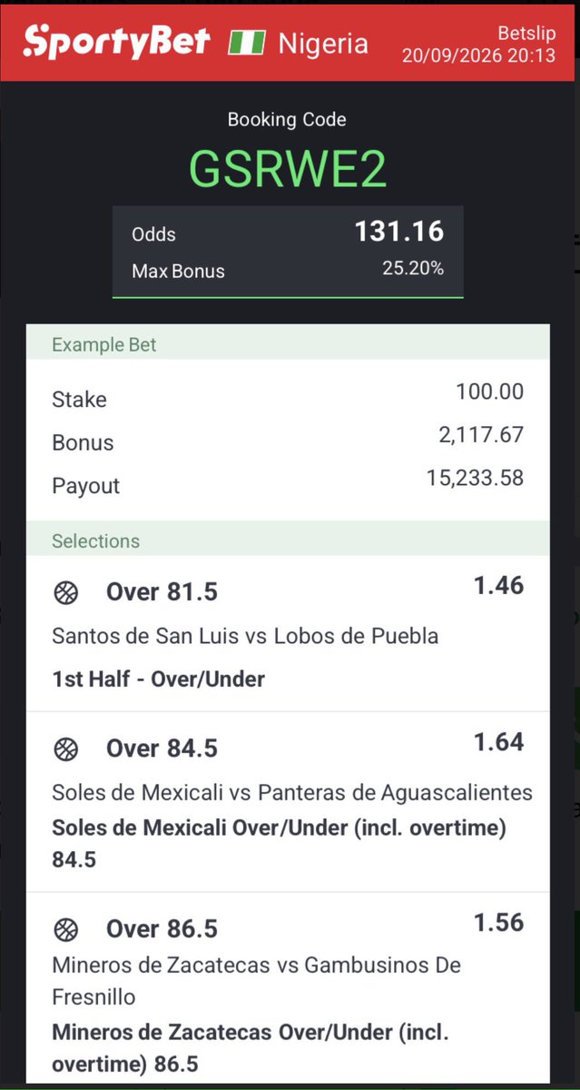 Laurahtips's tweet photo. Sportybet
Night game 
Basketball🏀🏀
Stake wisely 
Code 👉 GSRWE2 https://t.co/oHvjnZLLxD