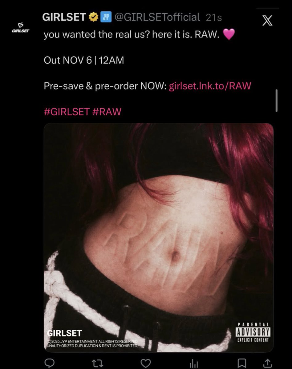 girlsetsite's tweet photo. ‘RAW’ BY GIRLSET COMING ON NOVEMBER 6TH???? WE ARE SEATED https://t.co/FGR9pQXtJ7