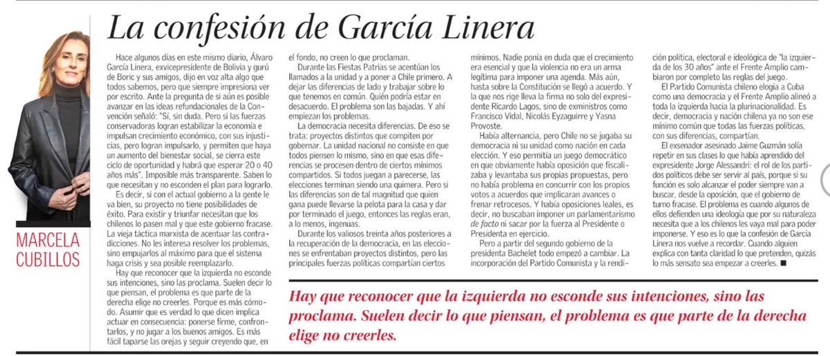 mcubillossigall's tweet photo. Garcia Linera, gurú del Frente Amplio:

“…Pero si las fuerzas conservadoras logran estabilizar la economía e impulsan crecimiento económico…y permiten que haya un aumento del bienestar social, se cierra este ciclo de oportunidad y habrá que esperar 20 o 40 años más”. https://t.co/q47GLXqdlu