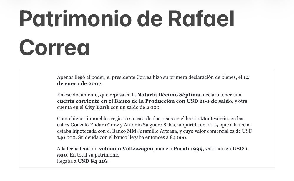 sentenciafinal's tweet photo. @DrRobertoLopez2 

Le recuerdo el patrimonio que declaró el muerto de hambre @MashiRafael cuando asumió la Presidencia en el año 2007 https://t.co/oqyUGlHYuq