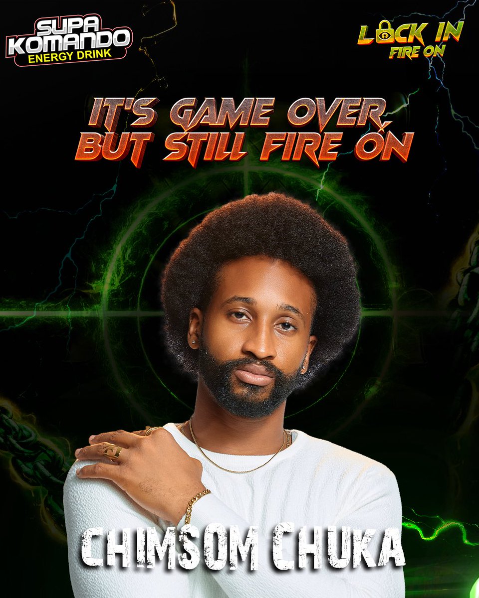 SupaKomando's tweet photo. @ChimsomChuka and task mode? A combination we definitely noticed. 🔥

He LOCKED IN and brought the competition.

Game over in the House, but the Fire On continues. 💚

#LockInFireOn #BBNaijaXSupaKomando #BBNaija https://t.co/kG0cDlDIBi
