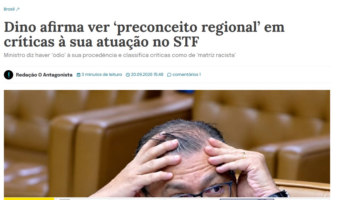 wilsonlimaslz's tweet photo. Sou maranhense como o excelentíssimo ministro. E me orgulho de ter nascido na mesma terra de Zeca Baleiro, Alcione, Gonçalves Dias, Aluísio de Azevedo e Ferreira Gullar.

Sei que em Brasília, como acontece com determinadas regiões do país, o nordestino ainda sofre um baita preconceito. E eu já fui alvo de olhares indigestos pelo simples fato de nascido no estado mais atípico entre todos da região. Para mim, tudo bem. Nunca falei isso publicamente. Afinal de contas, quando aconteceu, eu ignorei o interlocutor e segui em frente. É a vida.

Assim como, do outro lado, fui recebido com extremo carinho em regiões consideradas bairristas. Tenho grandes amigos gaúchos e catarinenses, por exemplo. Aliás, se existem duas fontes com as quais me dou bem são justamente as bancadas gaúchas/catarinenses no Congresso Nacional.

Mas verdade seja dita. Aqui as críticas ao ministro não tem relação alguma com o fato de ele nascer ou não no Maranhão. As críticas - inclusive do Palácio do Planalto, inclusive do próprio Lula - são fruto da forma deselegante como ele tratou o presidente de Corte e como ele, de forma jocosa, atuou em determinados momentos em um julgamento de extrema gravidade institucional. Faltou decoro ao ministro.

E um detalhe importante: se existe uma característica inata a praticamente todo maranhense é sua educação e sua gentileza. E não foi isso que vimos do ministro maranhense no STF na semana passada.