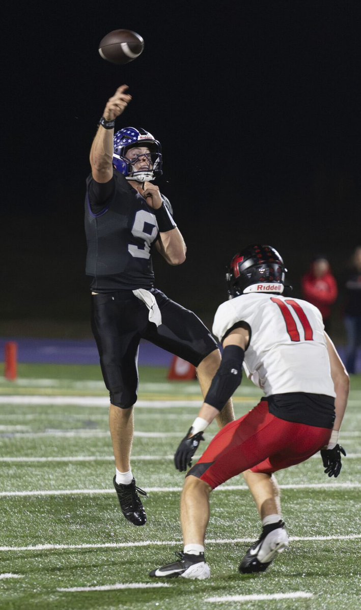 Ryan7Harrington's tweet photo. Big Team Win against the #1 team in the state! Couldn’t be more proud of my brothers for battling all game and getting the win 48-47 in triple OT @AnacortesFB @CoachPortz @BrandonHuffman 
Stats:
420 Passing Yards
5 Passing TD’s
105 Rushing Yards
2 Rushing TD’s

Film dropping soon!