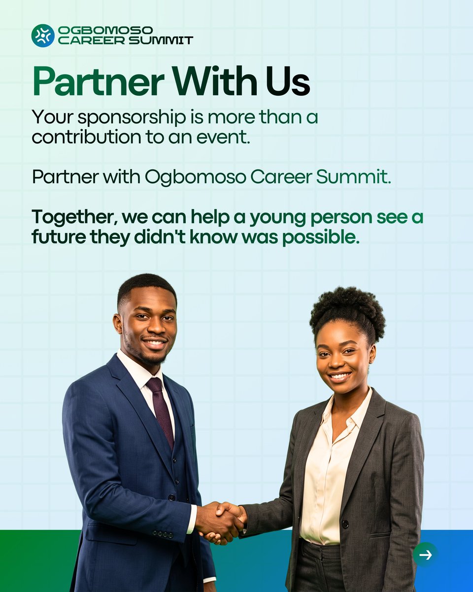 OgbomosoCS's tweet photo. Swipe through to see what your support can make possible.Partner with Ogbomoso Career Summit.

Together, we can help a young person see a future they didn’t know was possible. https://t.co/EZetfAdndL
