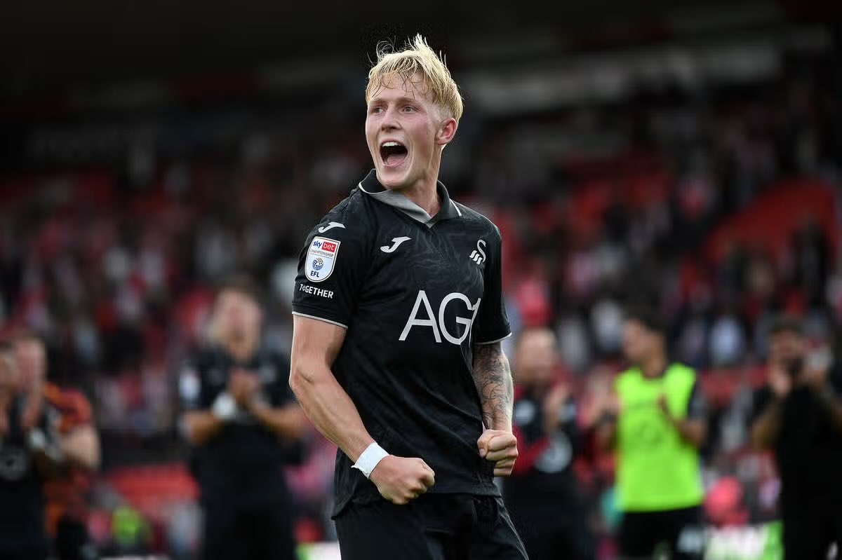 SwansJourno's tweet photo. 🚨 EXCLUSIVE 💥

I’m hearing Melker Widell is emerging as a key element in the Swansea City team after his recent performances. 🦢

Widell has impressed Vitor Matos, and I’m told he is expected to feature more regularly from now on. 👀

#SCFC https://t.co/7lRK2MPn5s