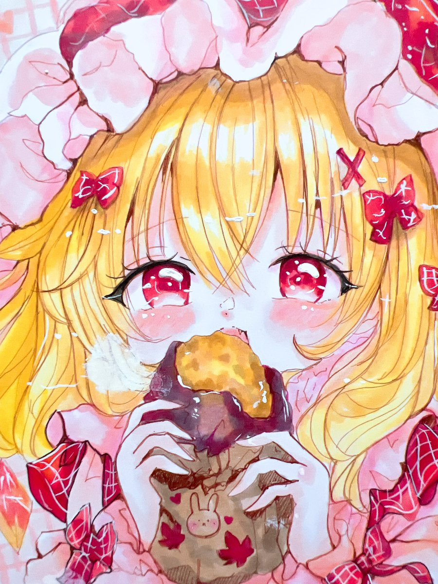 mokomilk_0914's tweet photo. 火曜まで出品しています🎀 https://t.co/LtFnDM6gmg
同人手描きイラスト 東方Project フランドール・スカーレット「お芋ほくほくフランちゃん」原画 コピック 中色紙 https://t.co/QvyVQIS5Qk
