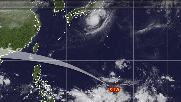 pacific_o's tweet photo. 台風25号、大雨による冠水・浸水には十分気を付けて…

20日（日）現在、グアム南海上の熱帯擾乱（91W）が出来ており…西進しながら熱帯低気圧（台風26号？）に成りそう…今の所、南シナ海へ抜けていますが、北上する可能性もあるので…一応、留意。 https://t.co/B3hNSSQ3CG
