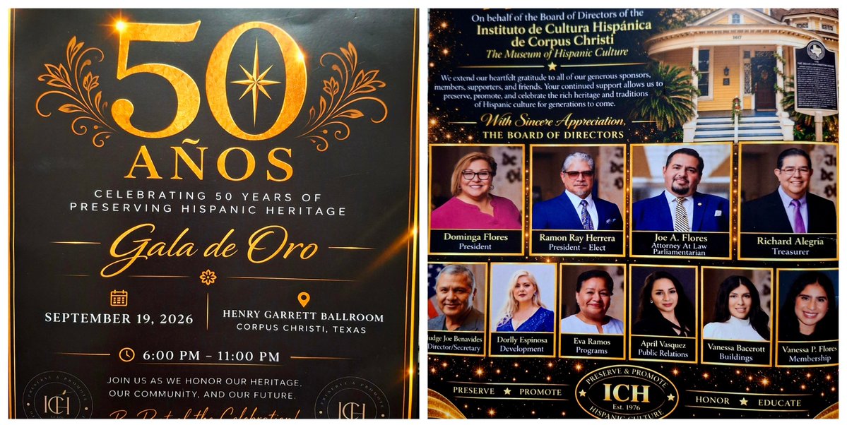 AMaria_Delsante's tweet photo. ✨ Honored to celebrate 50 years of #HispanicHeritage at the Instituto Hispánico de Cultura #GalaDeOro! Grateful to join inspiring leaders, supporters & friends honoring culture, tradition, community & the legacy that unites us. #NationalHispanicHeritageMonth #CCTX #CoastalBend https://t.co/5mUVZB03Sg