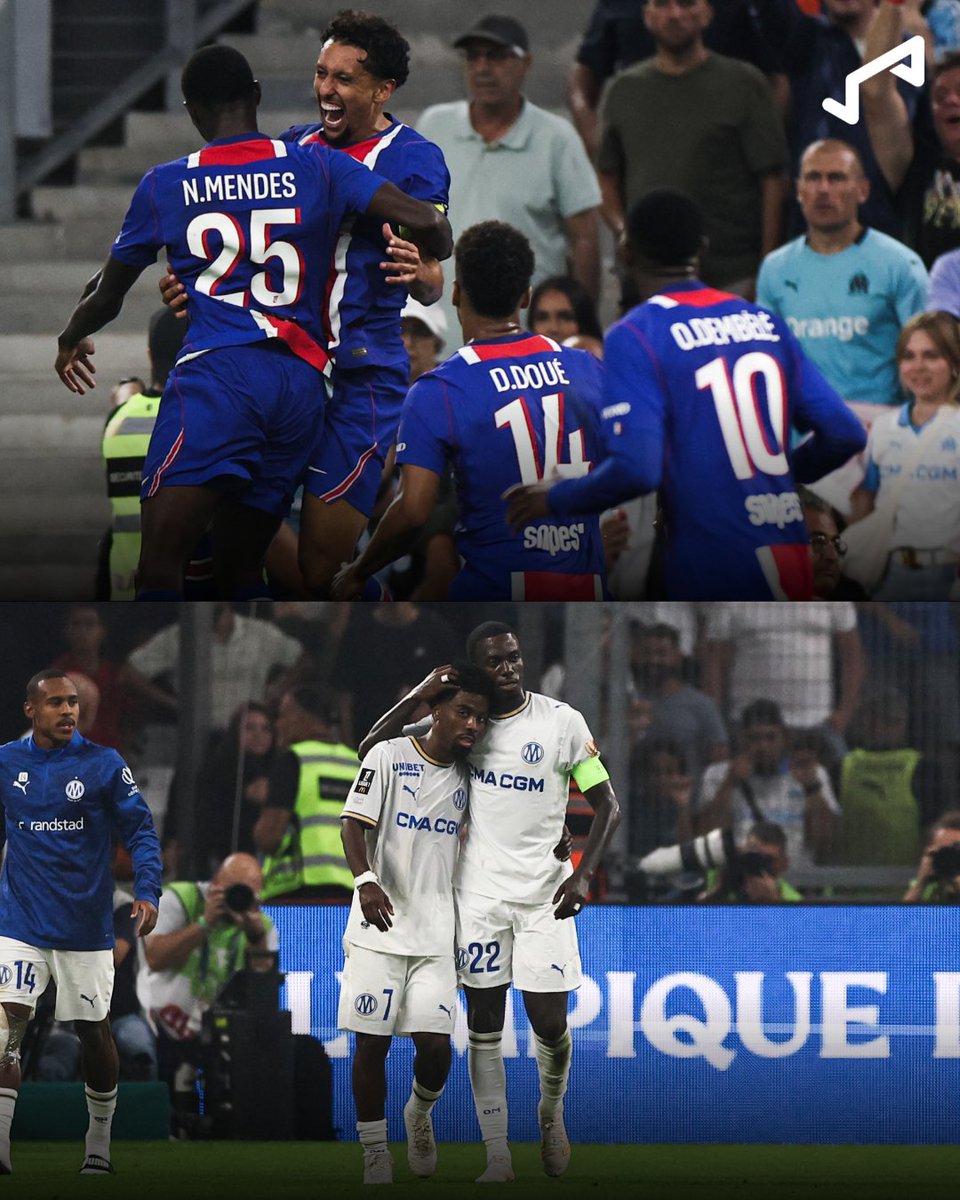 goal's tweet photo. PSG are up and running again! They win Le Classique 2-1 and leave Marseille in second-bottom place 💥😤

🔵 Ferran Torres 66'
⚪️ Angel Gomes 72'
🔵 Marquinhos 74'
🟥 Timothy Weah 77' https://t.co/5gk3mDVBtG