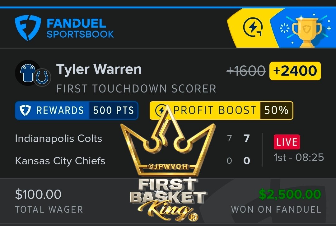 JPWVOH's tweet photo. Tyler Warren first td!  

#FirstTouchdownKing 

https://t.co/hImuAel68u https://t.co/3i2184ZTTV