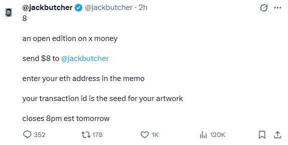 DiscART_ofETH's tweet photo. Okay, my international peeps!  I am going to try something.  

@jackbutcher is running an open edition for $8 through X money.
I will link it in the comments.
This Raffle is for the non-USA people.  
3 Winners on me!

You will win is an entry into his collection!  (I will enter for you with your wallet address.)

But know this: I will contact all winners personally before I pay the $8 for you!

To enter you must Follow Me!
RT, Like and Drop your wallet to enter.  International people only please.