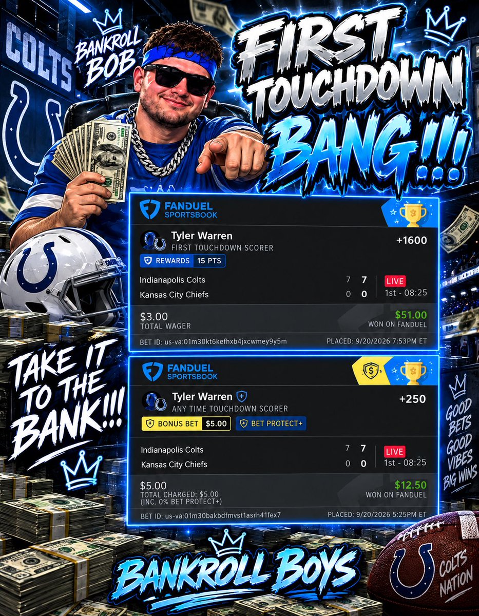 swvamtb's tweet photo. 🚨FIRST TOUCHDOWN BANG🚨
TAKE IT TO THE BANK!!
Bankroll Bob called this from the jump! https://t.co/PBpfeeesLS