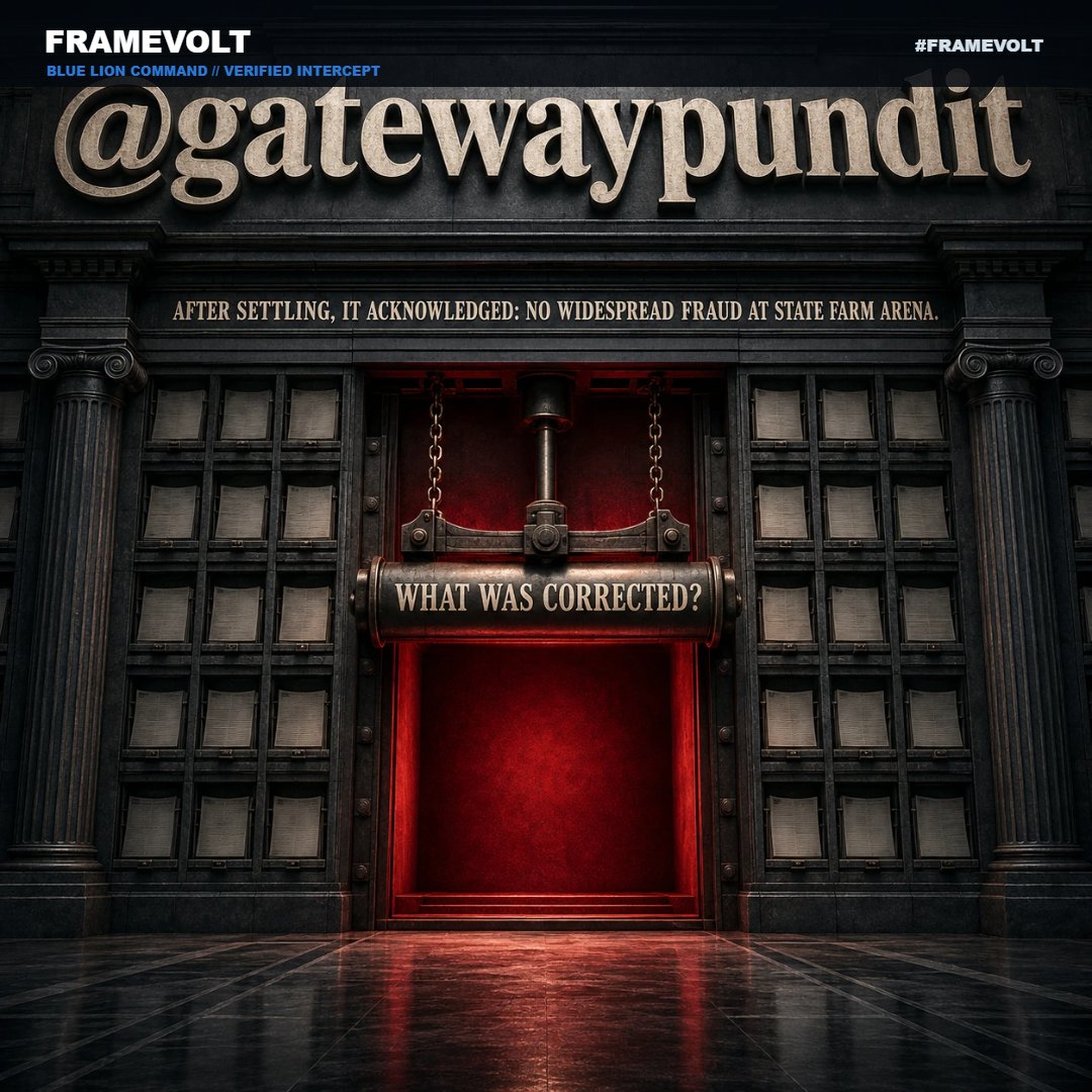 MAGACult2's tweet photo. @gatewaypundit False election claims led to defamation litigation and a settlement. A bankruptcy bad-faith finding concerns the bankruptcy, not every article. What was corrected, where, and how widely was the repair distributed? #FRAMEVOLT https://t.co/P443fZuOfc
