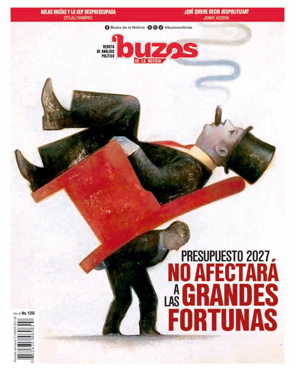 BuzosNoticias's tweet photo. 🅱️#buzos | Presupuesto 2027 no afectará a las grandes fortunas

Las grandes fortunas se mantendrán exentas de pagar mayores impuestos debido a que no se contempla una nueva reforma fiscal.

Ya disponible la edición 1,256 📕
📎https://t.co/Mc8mKIbcVq https://t.co/0f2JQFPHbN