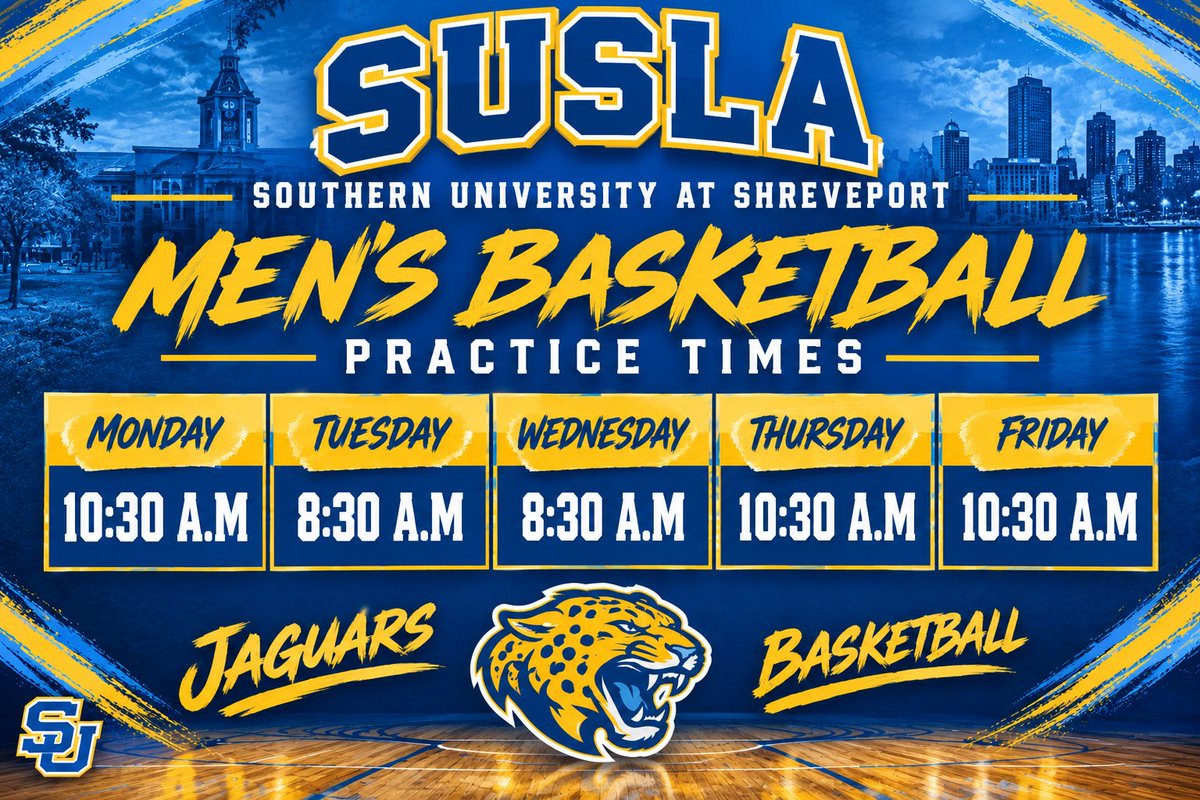 SUSLA_MBB's tweet photo. 🚨 4 Year Coaches🚨

Our roster at SUSLA is LOADED with Division 1/Division 2 talent. 

Here is our Preseason practice schedule. Come check out the high level talent we have in Shreveport. https://t.co/HvxyjSmmdu