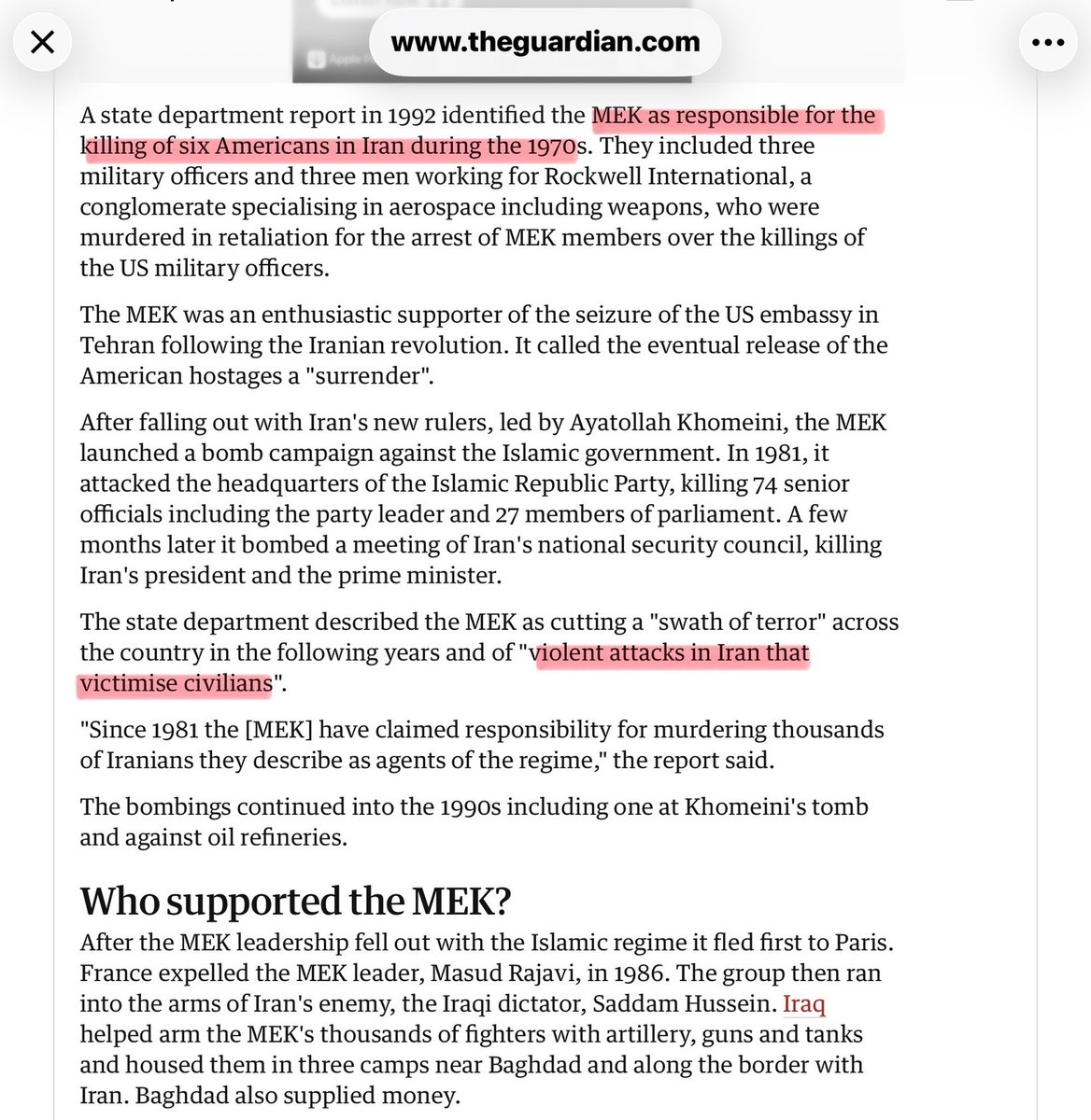 YaarGhadimi's tweet photo. 1- The MEK: An Islamist dictatorial cult. Anti-American. Palestine-licker. Lifetime leader.
Assassinating Americans: YES.
Massacring the Iranian people: YES.

2- The IR regime: An Islamist dictatorial cult. America-hating. Palestine-licker. Lifetime leader.
Assassinating Americans: YES.
Massacring the Iranian people: YES.

3- The Pahlavi kings and their supporters: Right-wing patriots. Hardcore supporters of Israel. America-loving. Anti-Islam. We hate palestine. 53-year record of taking Iran to the peak of its glory.
Killing Americans: NO.
Record of crime and terror: NO.
Political weight: the overwhelming majority of Iranians.
60,000 of us were massacred on January 8 and 9, 2026.

Anyone who does not have Iranian blood on their hands like you do, even with the lowest IQ, can see which two are the same.