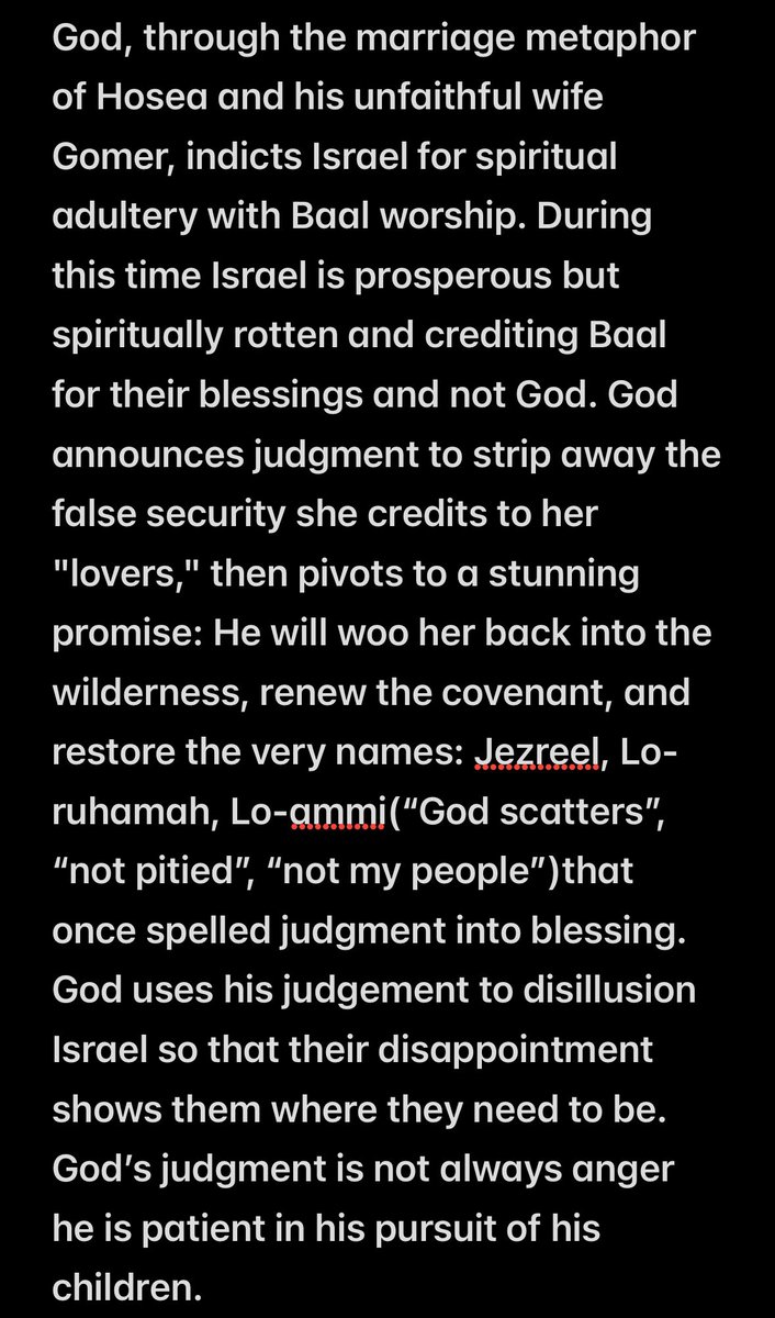 carogroyp's tweet photo. Missed a couple days but we’re back on track.

Hosea 2

Cross References: 
•Ezekiel 16
•Jeremiah 2:2
•Romans 9:25-26
•1 Peter 2:10 https://t.co/ezFUiPkQHq