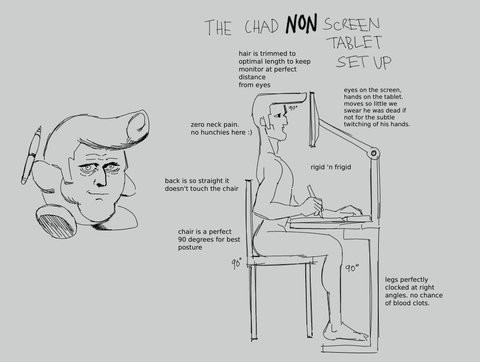 theSigmatelier's tweet photo. @ieatcrabmeat Get a laptop stand, they're typically under $20-you might even need to go further than that. You need to have the top of your display at around your eye level to maintain a healthy posture. It's a funny picture but this is really bad for you. https://t.co/7f9Z1c4NFJ