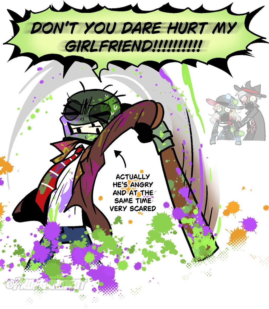 Profbrainrot's tweet photo. The siblings are weak against Magnet-shroom... but a brave undead warrior with a wooden bat is here for them! #pvz #plantsvszombies #pvzoc https://t.co/zSL0HeQsOT