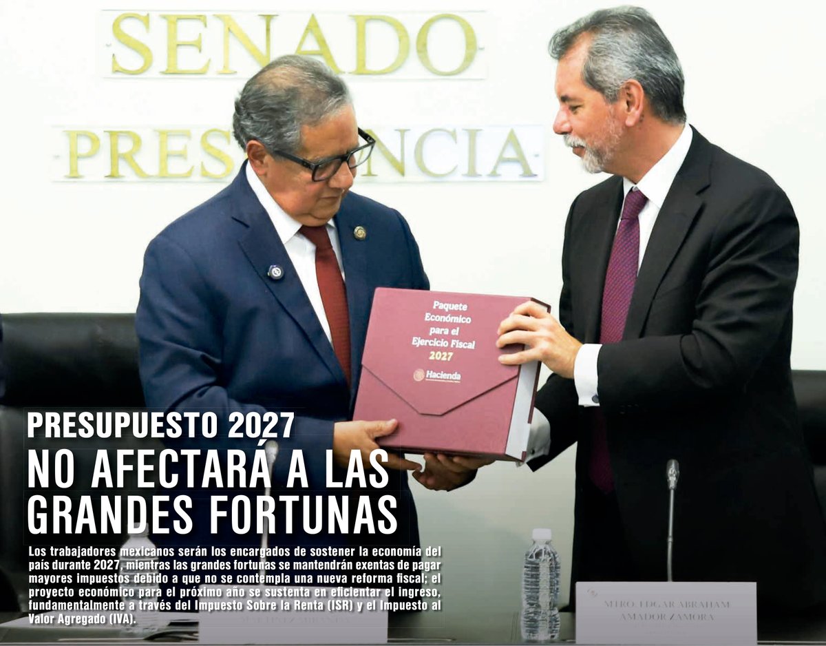 BuzosNoticias's tweet photo. 🔴#buzos | Presupuesto 2027 no afectará a las grandes fortunas

Las grandes fortunas se mantendrán exentas de pagar mayores impuestos debido a que no se contempla una nueva reforma fiscal.

Lee más: https://t.co/Mc8mKIbKKY https://t.co/sqd6ogRQoe