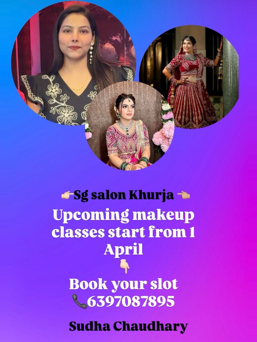 vero_CdS's tweet photo. New batch start from 1st April- book your slot 📞6397087895 @sudha_chaudhary_makeup_studio https://t.co/zcH7e3WeR4
