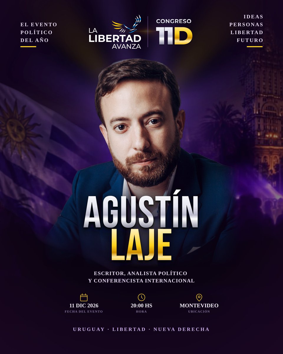 LLA_UY's tweet photo. El autor de La Batalla Cultural viene a un país que creía haberla ganado.
11 de diciembre · Montevideo
🎟️ https://t.co/CwUdPS3M33 https://t.co/5VtmvQlmeL