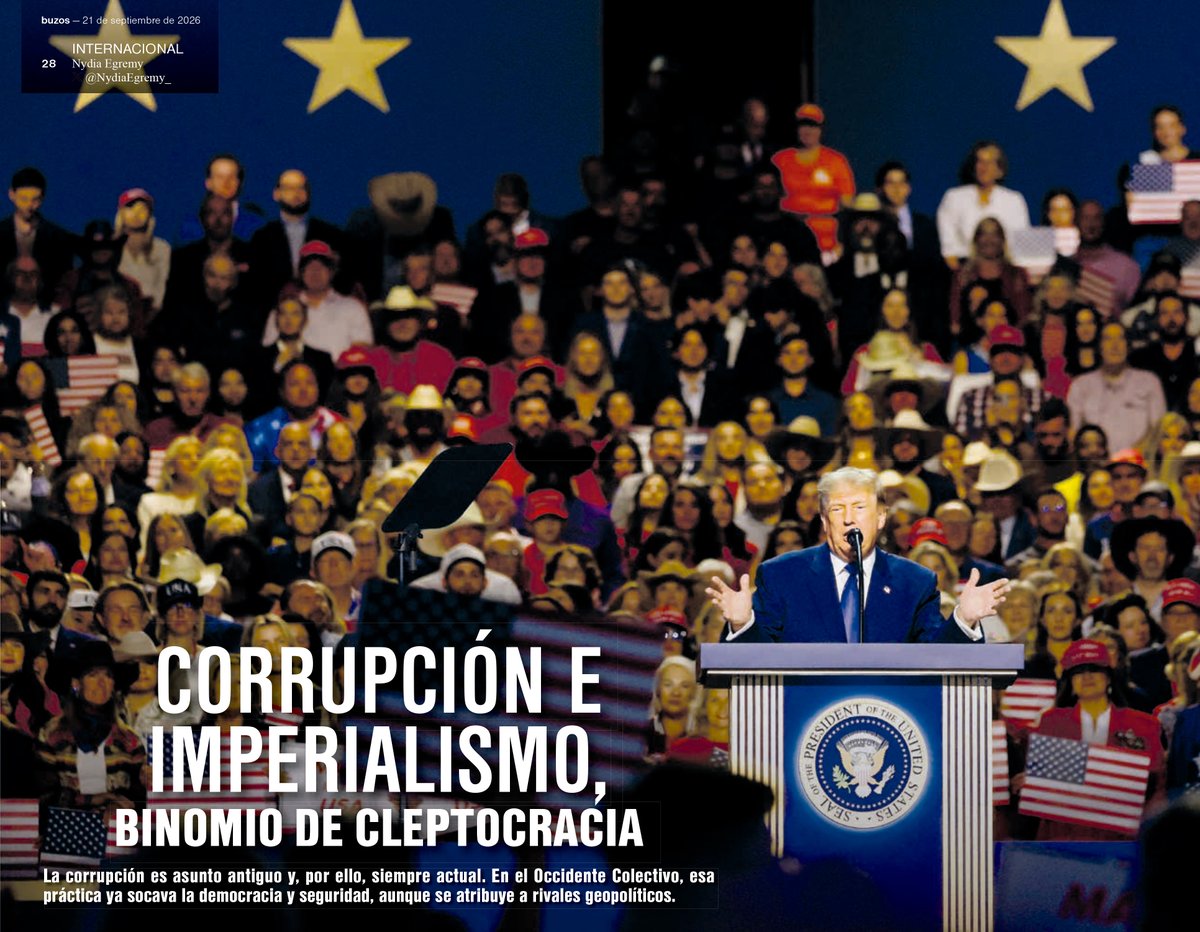 BuzosNoticias's tweet photo. 🔴#buzos | Corrupción e imperialismo, binomio de cleptocracia
En el Occidente Colectivo, esa práctica ya socava la democracia y seguridad, aunque se atribuye a rivales geopolíticos.
Lee más: https://t.co/cHT9ScABlz https://t.co/T8U3OaA7bx