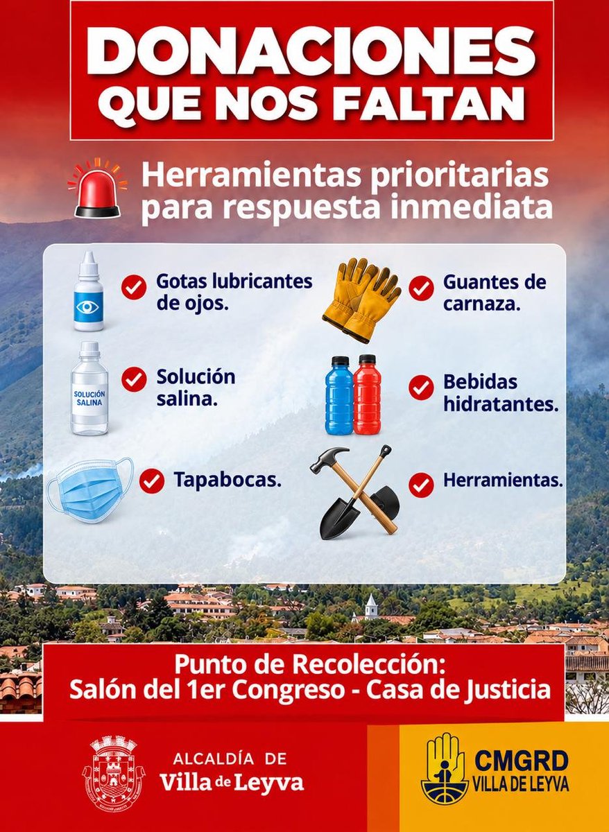 JLuisBohorquez's tweet photo. En este momento, Villa de Leyva necesita de nosotr@s. Si puedes donar herramientas y demás, dejo aca el flyer con la información. De igual forma, nuestro equipo ya esta recogiendo bebidas y demás para allegar. https://t.co/gn9dD3AWdO
