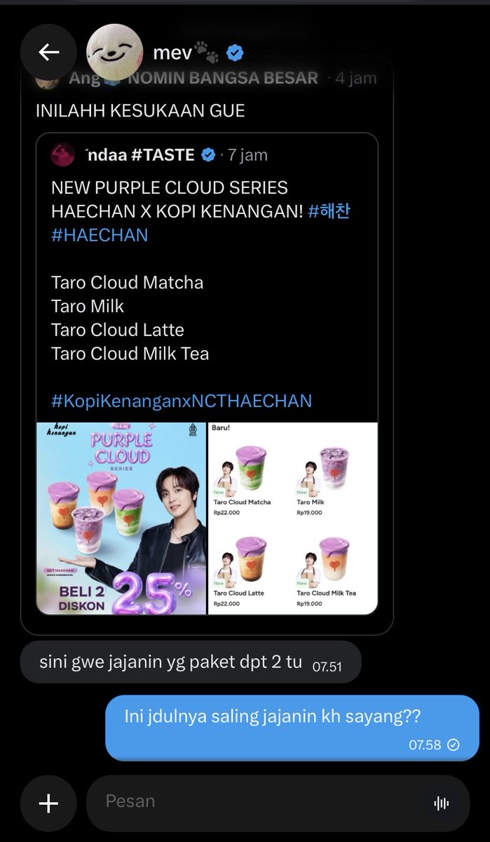 pickkJAEM's tweet photo. Tkut bgt ntar syaratnya disuruh bkin vlog😰😰 https://t.co/6qXyKP6pba