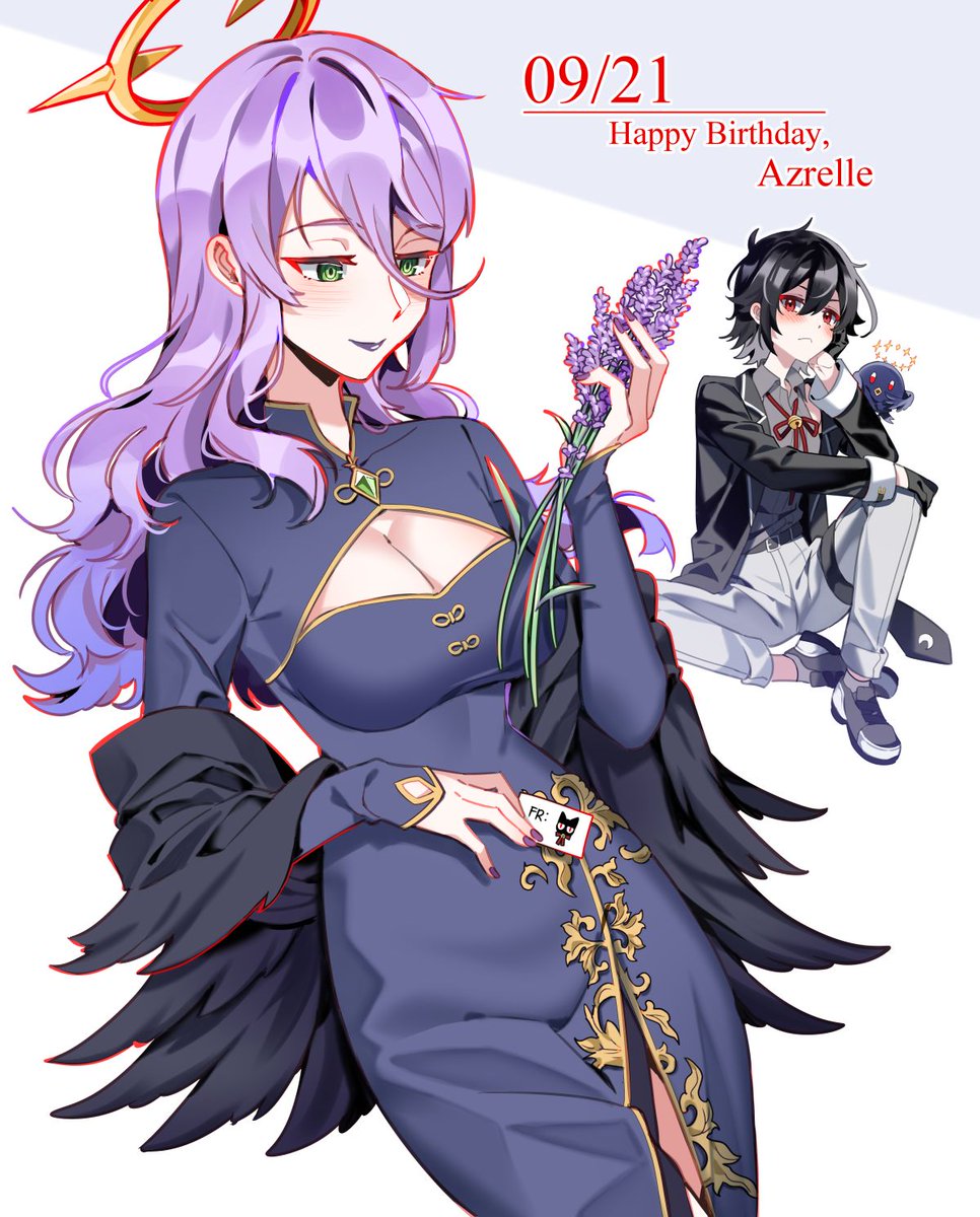 Color_LES's tweet photo. The angelic supervisor's birthday [1/2] #DetectiveReaperMorrigan #OC https://t.co/AEGTvgL7Y7
