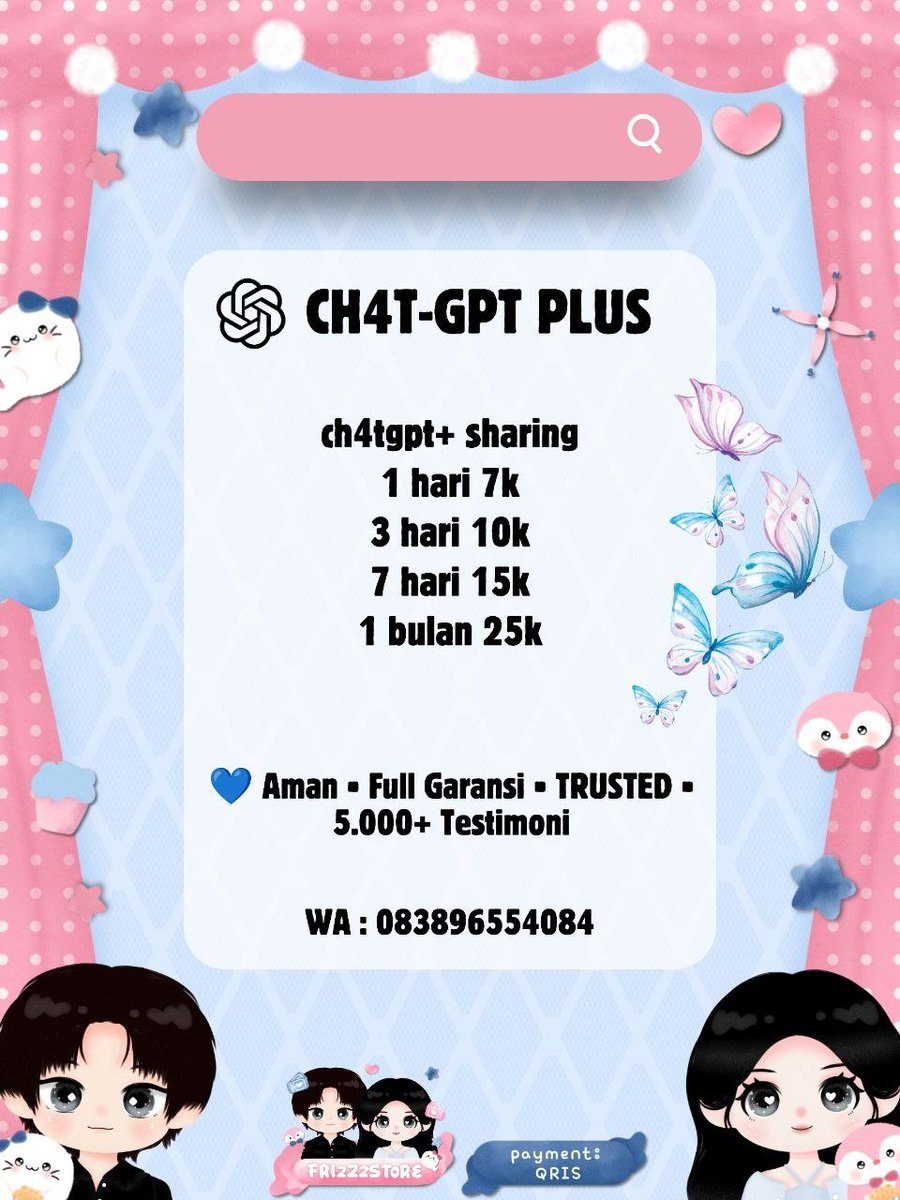 bibukicau's tweet photo. MY EXPERIENCE

chatgpt premium prem tuh ternyata pilihannya banyak wkwk😭

ada chat gpt plus, pro, go, gptplus, terus ada sharing / shar, privat / private / priv. durasinya juga macem-macem yaa, 1 bulan, 7 hari, 3 hari, 1 hari. apalagi nemu yang murah + full garansi 👀
#zonauang https://t.co/hhT5pm3mXI