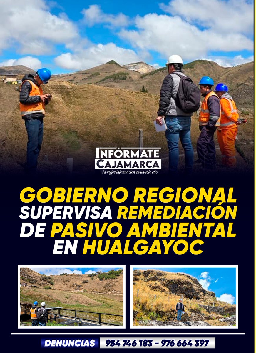 InformateCaj's tweet photo. GOBIERNO REGIONAL SUPERVISA REMEDIACIÓN DE PASIVO AMBIENTAL EN HUALGAYOC

En el sector La Cuadratura, distrito de Hualgayoc, la Dirección Regional de Energía y Minas Cajamarca, en coordinación con Activos Mineros S.A.C. https://t.co/xGC2enWwgM