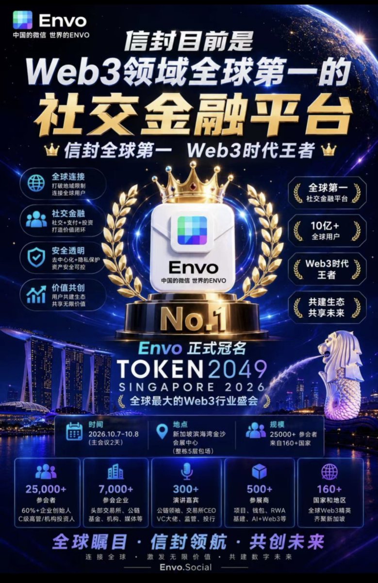 keyangliu888's tweet photo. @BH552200 APY反映年化收益率，但长期价值不能只看收益数字，更要看代币背后的应用。$DND是Envo唯一生态代币，用于端到端加密聊天、多链钱包、支付、会议、直播及DApp等场景。作为TOKEN2049新加坡大会银牌赞助商，Envo正持续完善生态，为$DND提供真实应用支撑。
#DYOR #Envo #TOKEN2049 https://t.co/iJOyg36ExL