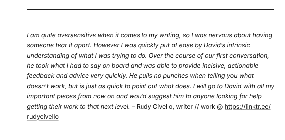 gothicman50's tweet photo. thank you, rudy. be like @rudycivello and trust david with your work https://t.co/lgvZheSawf