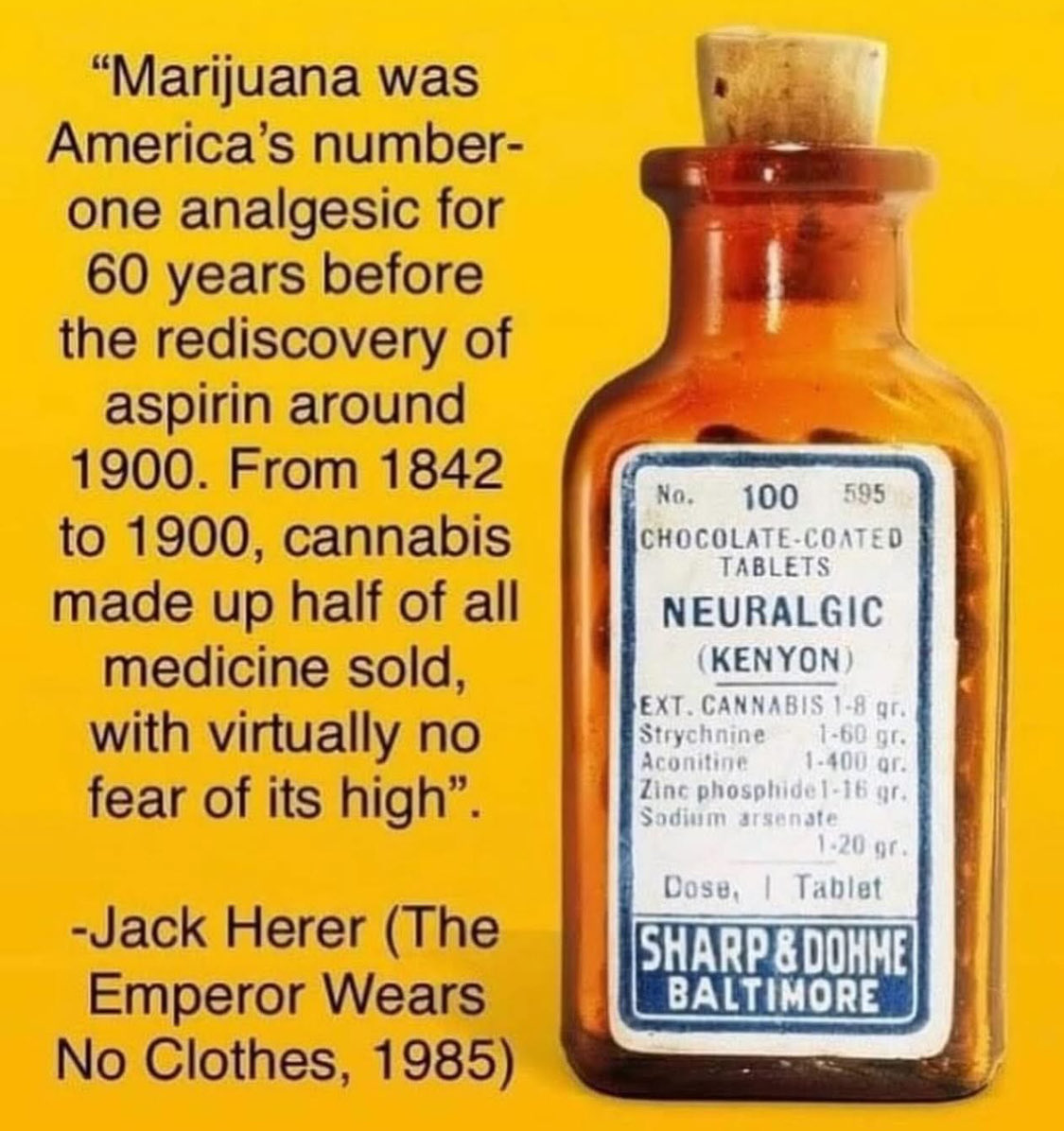 rogueherbalism's tweet photo. Today’s history lesson: cannabis for pain, with an unsurpassed safety profile, is heavily regulated with access restrictions today.  Yet we freely allow use of opioids, which are killing US citizens every 11 minutes.    Here’s my research-cited article on the topic:  https://t.co/f8GbNkp4Sf

#nologic #ethicsfail #bethechange #painrelief #opioidcrisis #cbd #cannabis #harmreduction