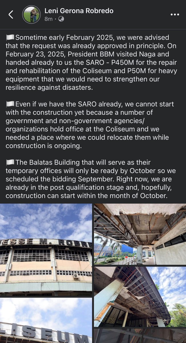 MLGRGIFS's tweet photo. mayor leni giving dds trolls the information re jesse robredo coliseum (that they probably still won’t understand) on a random monday 

a little bit late since matagal na ginagamit ng trolls ‘yung 500M argument but atleast lumalaban na sya sa trolls (from time to time lol) https://t.co/mmoEqAkI8Q