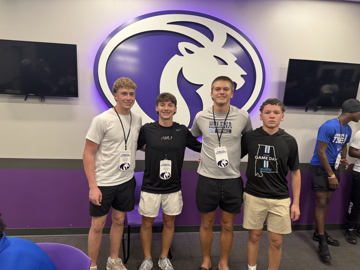 ColeCarroll2029's tweet photo. Had a great visit at @UNAFootball @UNAAthletics The Coaches and the New Stadium were top notch. Thank you for having me! #classof2029 #wr #football #hardworkpaysoff #dominate @BrentDearmon @Coach_CEllis @DeLockett @CoachTPart @coachtfogg @coachjlong_ @coachjohnson52 @coachJClegg @CoachClintBowen @Ben_HamnerUNA @Mike_on_the_Mik @MikeRoach247 @FCSNationRadio1 @NCAA_FCS @FCS_Football @coachbo7 @fantasNick16 @CalebSoreano @Whit_Goodwin11 @ChelseaHornets @RecruitTheC @HallTechSports1 @MaxPreps @andrewtsimonson @TalkoftheTownFB @MrWayneJohnson @AL5AFootball1 @RivalsHS @Rivals_Recruits @AL5AFootball @ChadSimmons_ @AllenTrieu @adamgorney @CodyBellaire @CharlesPower @BrandonHuffman @samspiegs @On3Bmoss @On3 @247recruiting @TomLoy247 @BamaPrepsFB @RecruitsBama @aldotcomPreps @aldotcomSports @shelbycreporter @PrepRedzoneAL @Alabama_Varsity
