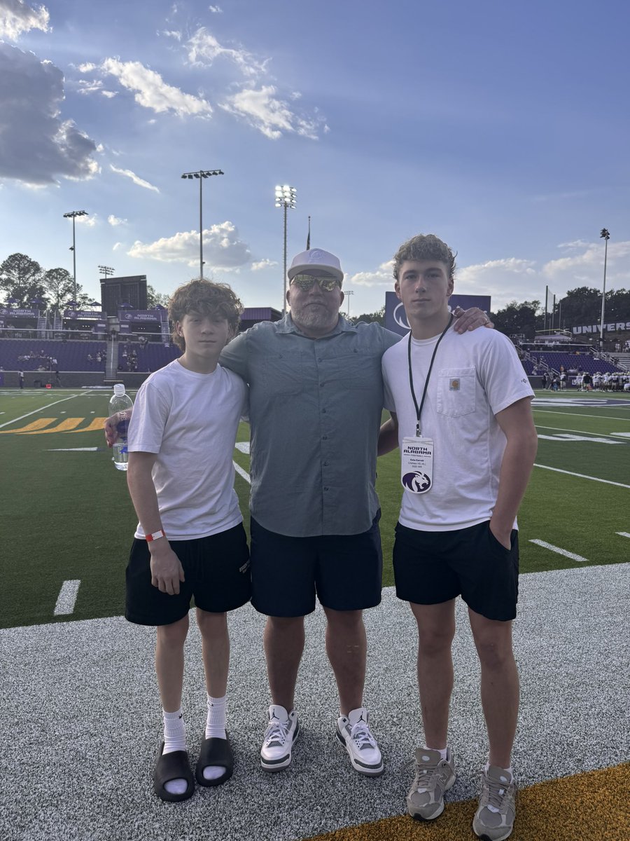 ColeCarroll2029's tweet photo. Had a great visit at @UNAFootball @UNAAthletics The Coaches and the New Stadium were top notch. Thank you for having me! #classof2029 #wr #football #hardworkpaysoff #dominate @BrentDearmon @Coach_CEllis @DeLockett @CoachTPart @coachtfogg @coachjlong_ @coachjohnson52 @coachJClegg @CoachClintBowen @Ben_HamnerUNA @Mike_on_the_Mik @MikeRoach247 @FCSNationRadio1 @NCAA_FCS @FCS_Football @coachbo7 @fantasNick16 @CalebSoreano @Whit_Goodwin11 @ChelseaHornets @RecruitTheC @HallTechSports1 @MaxPreps @andrewtsimonson @TalkoftheTownFB @MrWayneJohnson @AL5AFootball1 @RivalsHS @Rivals_Recruits @AL5AFootball @ChadSimmons_ @AllenTrieu @adamgorney @CodyBellaire @CharlesPower @BrandonHuffman @samspiegs @On3Bmoss @On3 @247recruiting @TomLoy247 @BamaPrepsFB @RecruitsBama @aldotcomPreps @aldotcomSports @shelbycreporter @PrepRedzoneAL @Alabama_Varsity