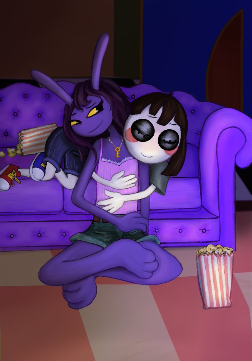 karmacammy's tweet photo. Movie night funnybunny (they’re watching shark boy and lava girl btw)

…

Drew this a while back for my friend @buckshoneybuns https://t.co/aDjJOvEUi3