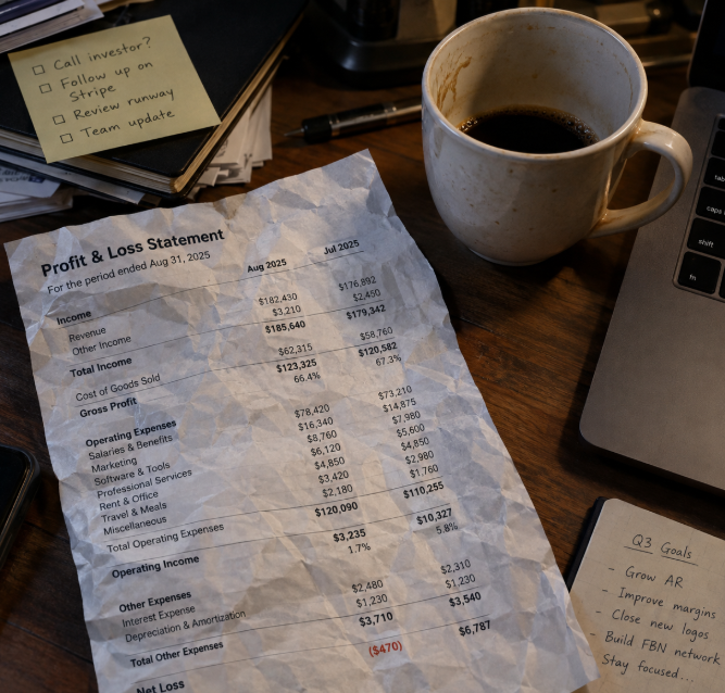 Nick_Chandi's tweet photo. Early stage founders and owners often fall into a dangerous trap. You look at a packed calendar and assume the business is thriving.

Years ago, I sat with a founder who was exhausted. His team was working overtime. His pipeline was completely full. Revenue was climbing every single month.

But when it was time to make payroll, he was always scrambling.

We printed his profit and loss statement. The revenue line looked fantastic. But as we went down the page, the reality set in. He was taking on low margin projects just to keep his team busy. He was confusing activity with profitability.

A profit and loss statement shows you what you earned. It does not show you what you collected. It does not show you the cash available in your bank account today.

If you are building a company, you must master the difference between revenue and cash flow. Revenue is a vanity metric if you cannot collect it.

Here are three steps to get clarity.

First, map out your margins per service line. Drop the ones that are just noise.
Second, track your days sales outstanding. Know exactly how long it takes a dollar to hit your account.
Third, stop looking at your profit and loss statement in a vacuum. Look at it next to your actual bank balance.

Survival as an operator comes down to cash, not just booked deals.

Are you tracking cash flow weekly or just waiting for the monthly statement to tell you how you did? Drop your thoughts below.

#Founders #Startups #CashFlow #Entrepreneurship